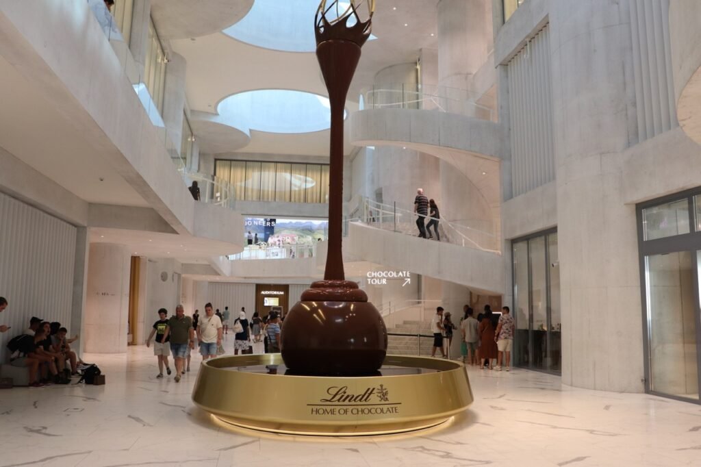 Lindt home of chocolate giant fountain