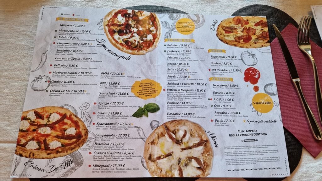 Pizzeria alla Lampara menu Udine